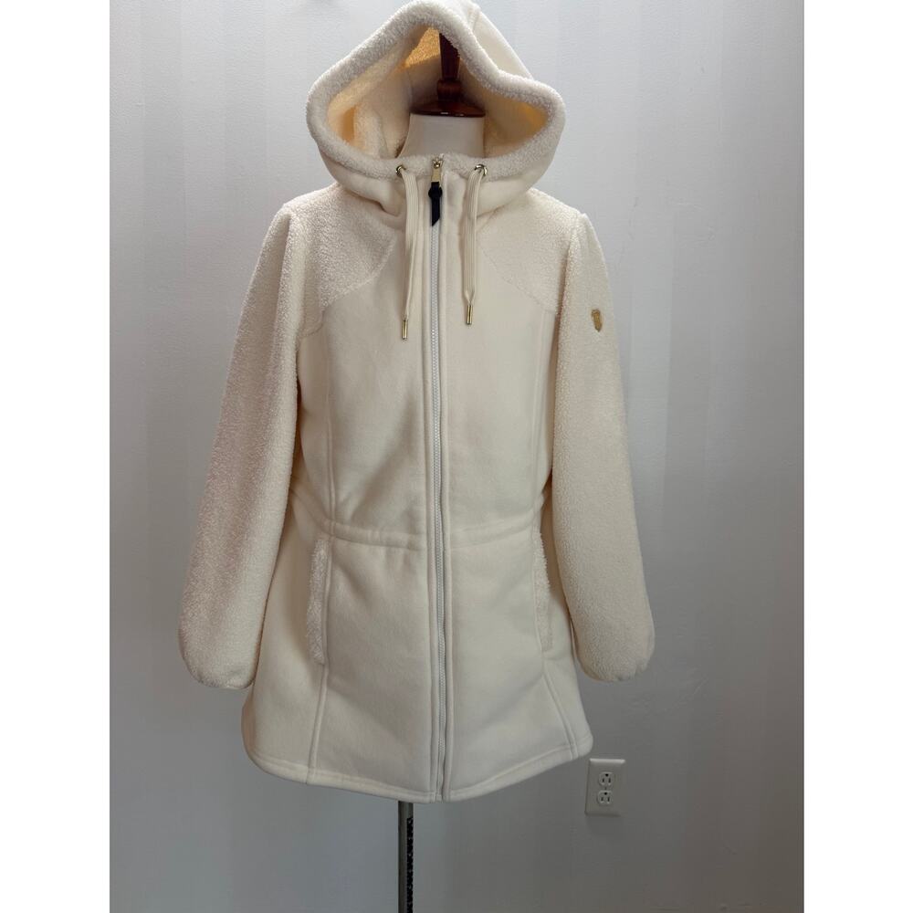 1 Madison Expedition Heritage Collection Cream Sherpa Hooded Jacket Coat Sz L